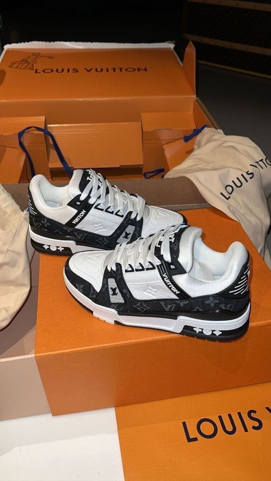 Lv monogram denim sneakers